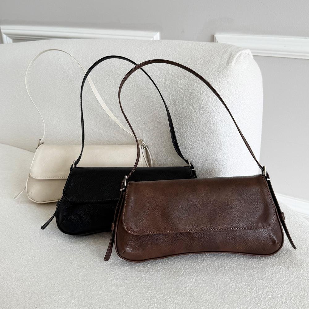 Megan - Bolsa Baguete Minimalista Off White Branco 7