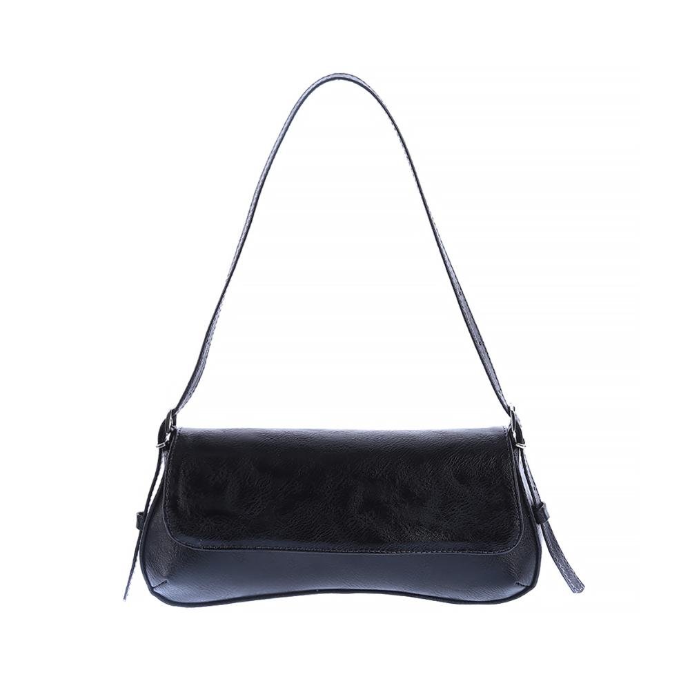 Megan - Bolsa Baguete Minimalista Preta