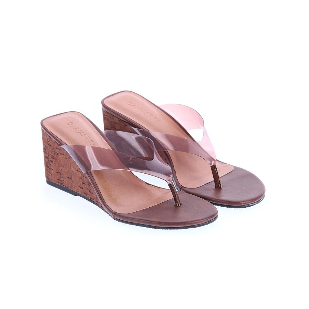 Eliza - Tamanco Plataforma Feminino Vinil Marrom Solado Cortiça Marrom 2