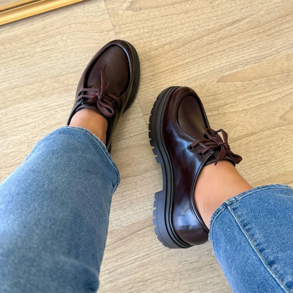 Joyce - Mocassim Feminino Tratorado Marrom Café 2