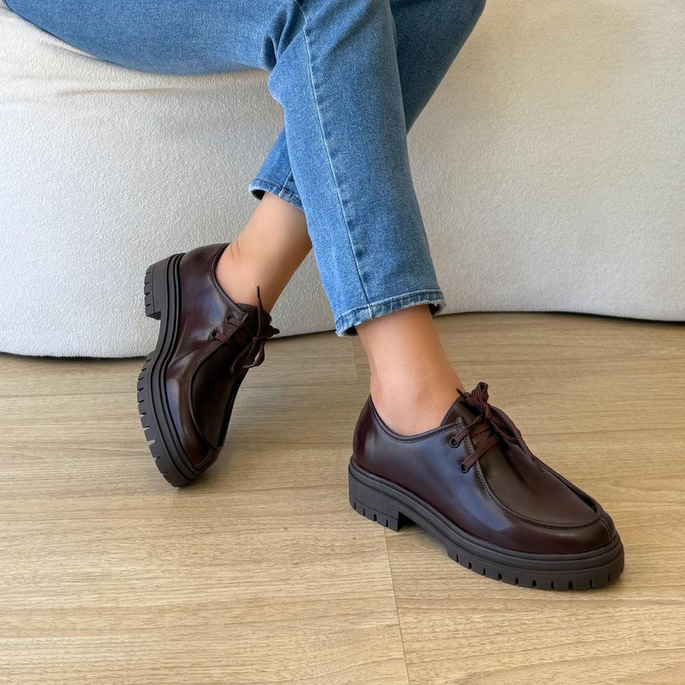 Joyce - Mocassim Feminino Tratorado Marrom Café 4