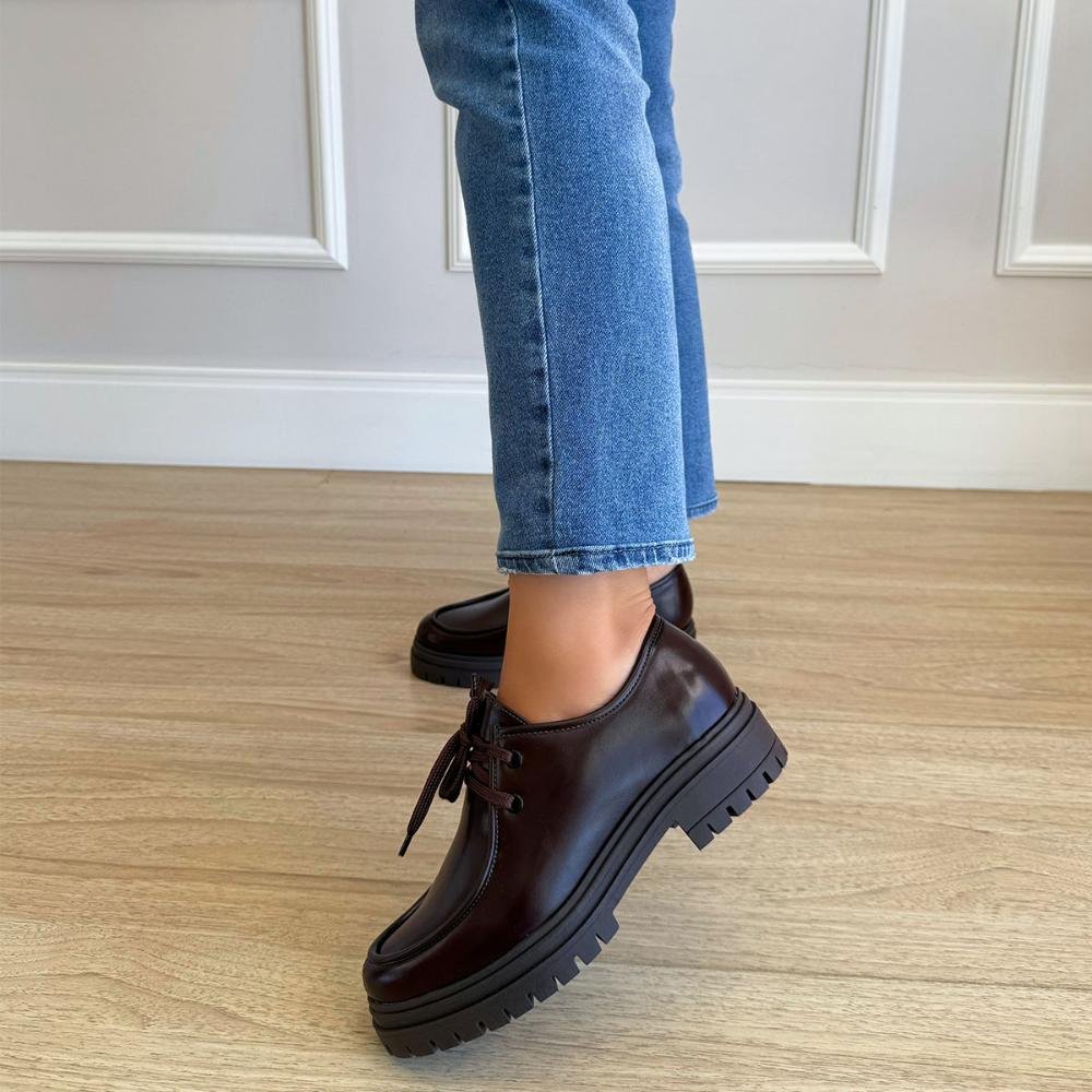 Joyce - Mocassim Feminino Tratorado Marrom Café 7