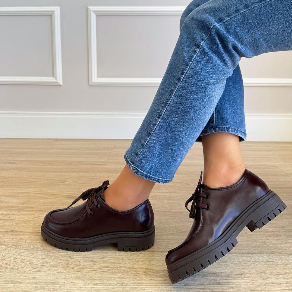 Joyce - Mocassim Feminino Tratorado Marrom Café 6