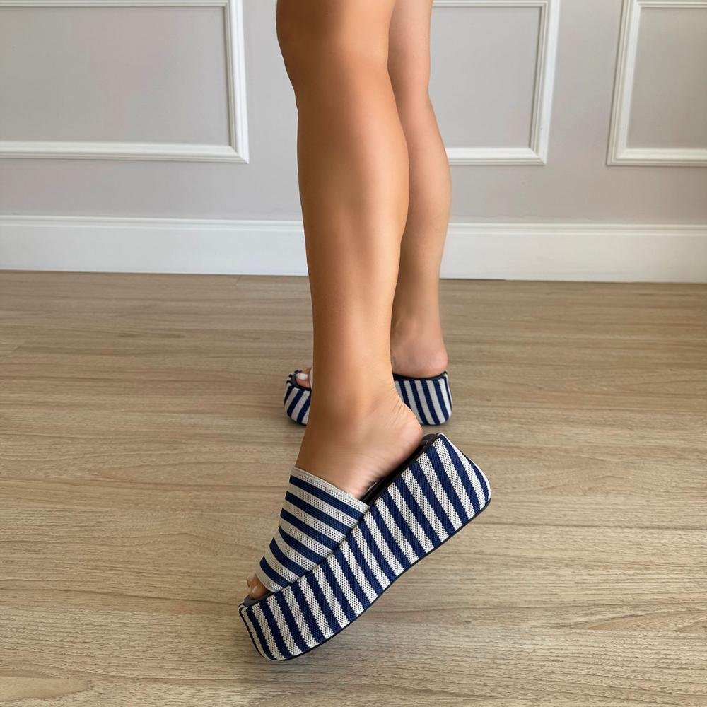 Jady - Tamanco Plataforma Tramado Azul Azul 8