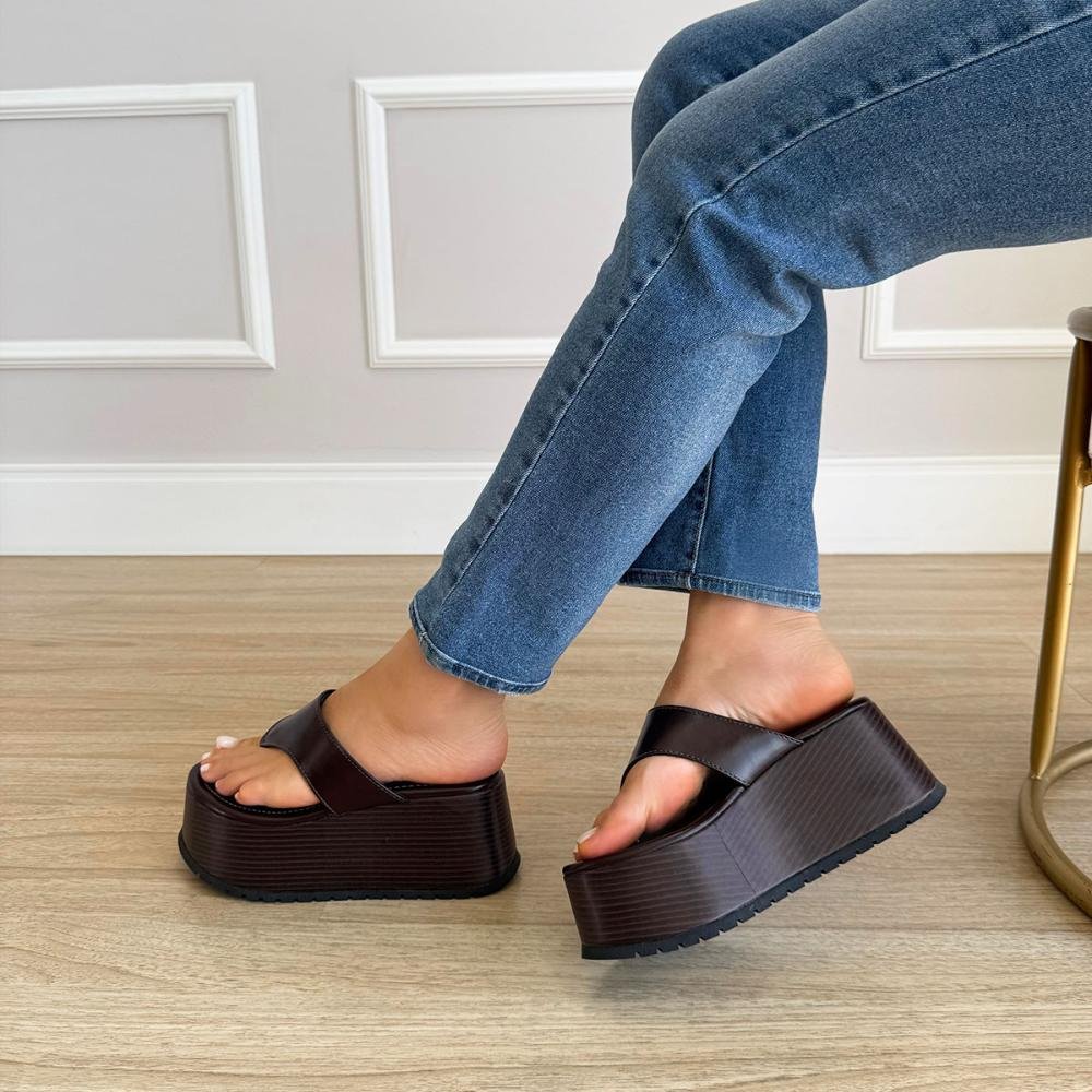 Sophie - Tamanco Flatform Tratorado Marrom Marrom 3