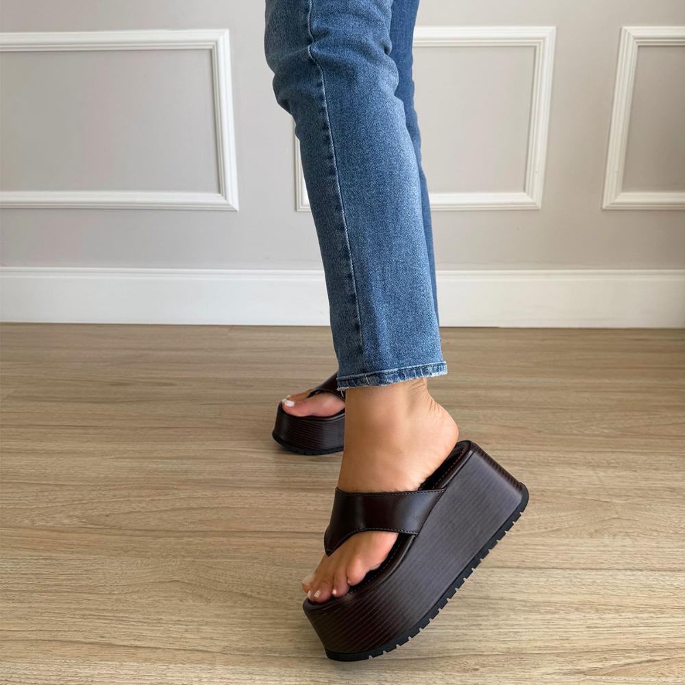 Sophie - Tamanco Flatform Tratorado Marrom Marrom 5