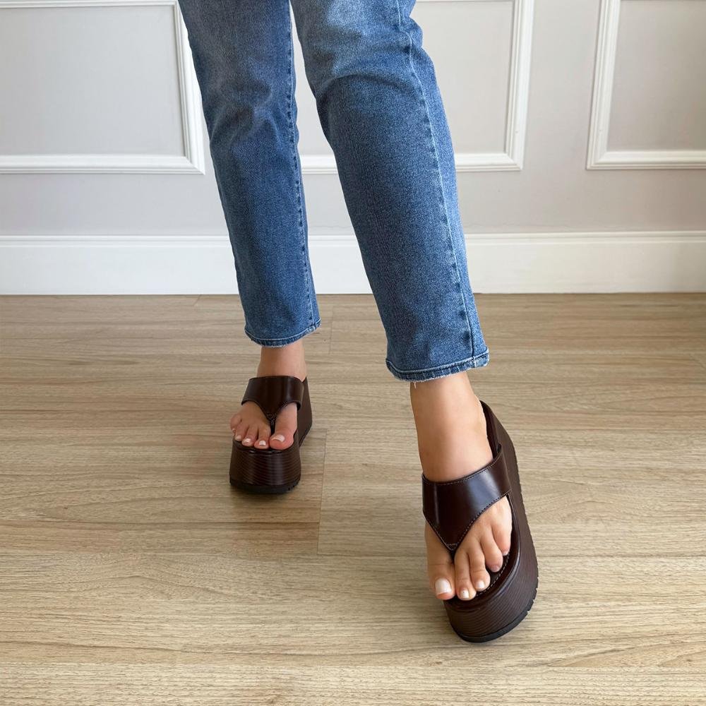 Sophie - Tamanco Flatform Tratorado Marrom Marrom 6
