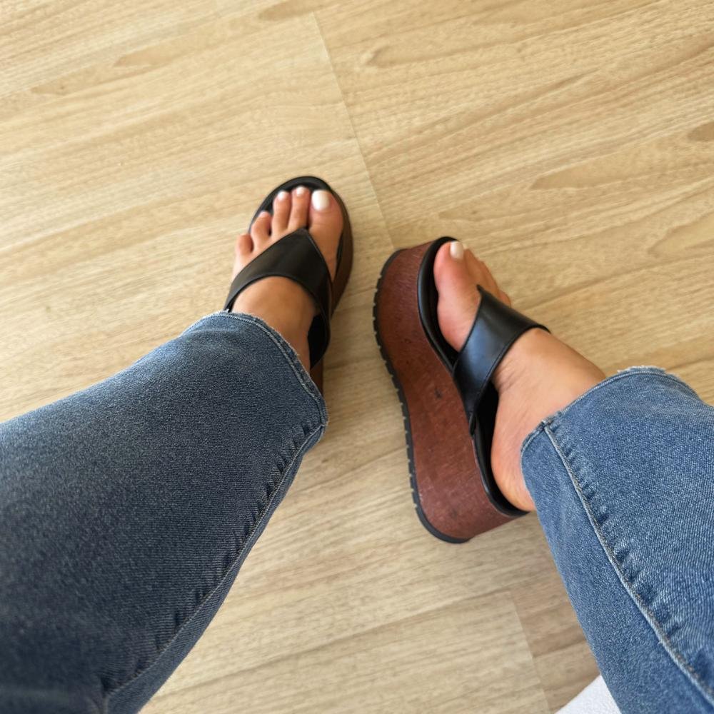 Sophie - Tamanco Flatform Tratorado Preto Preto 4