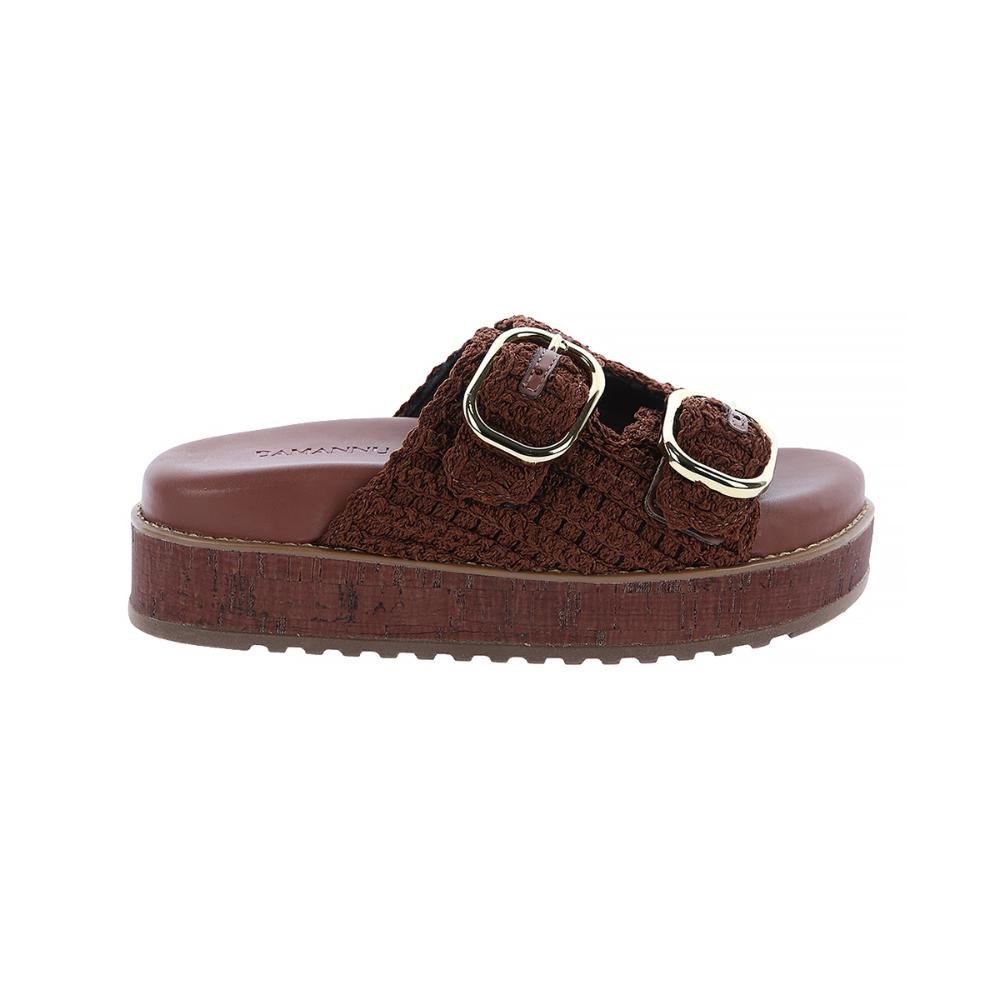 Giza - Sandália Flatform Feminina Crochê com Fivelas