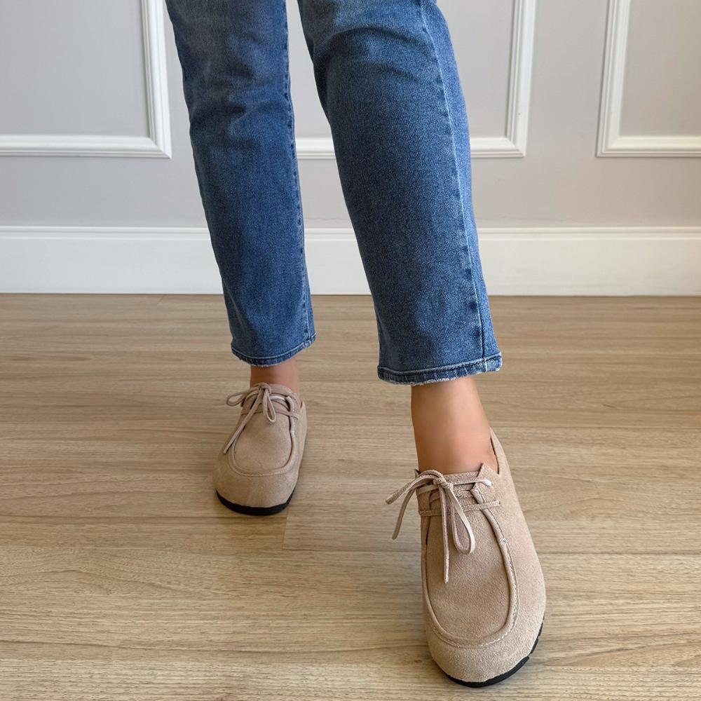 Sandy - Mule Feminino Camurça de Couro Legítimo Bege Bege 2