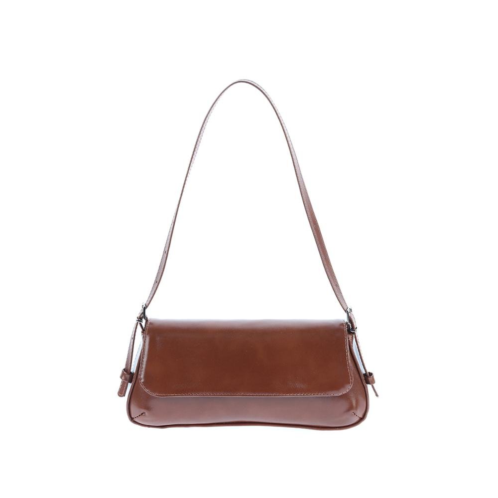 Megan - Bolsa Baguete Minimalista Caramelo
