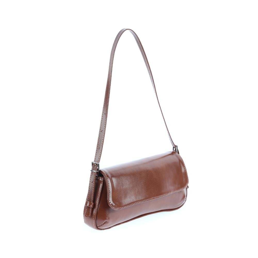 Megan - Bolsa Baguete Minimalista Caramelo Marrom 2