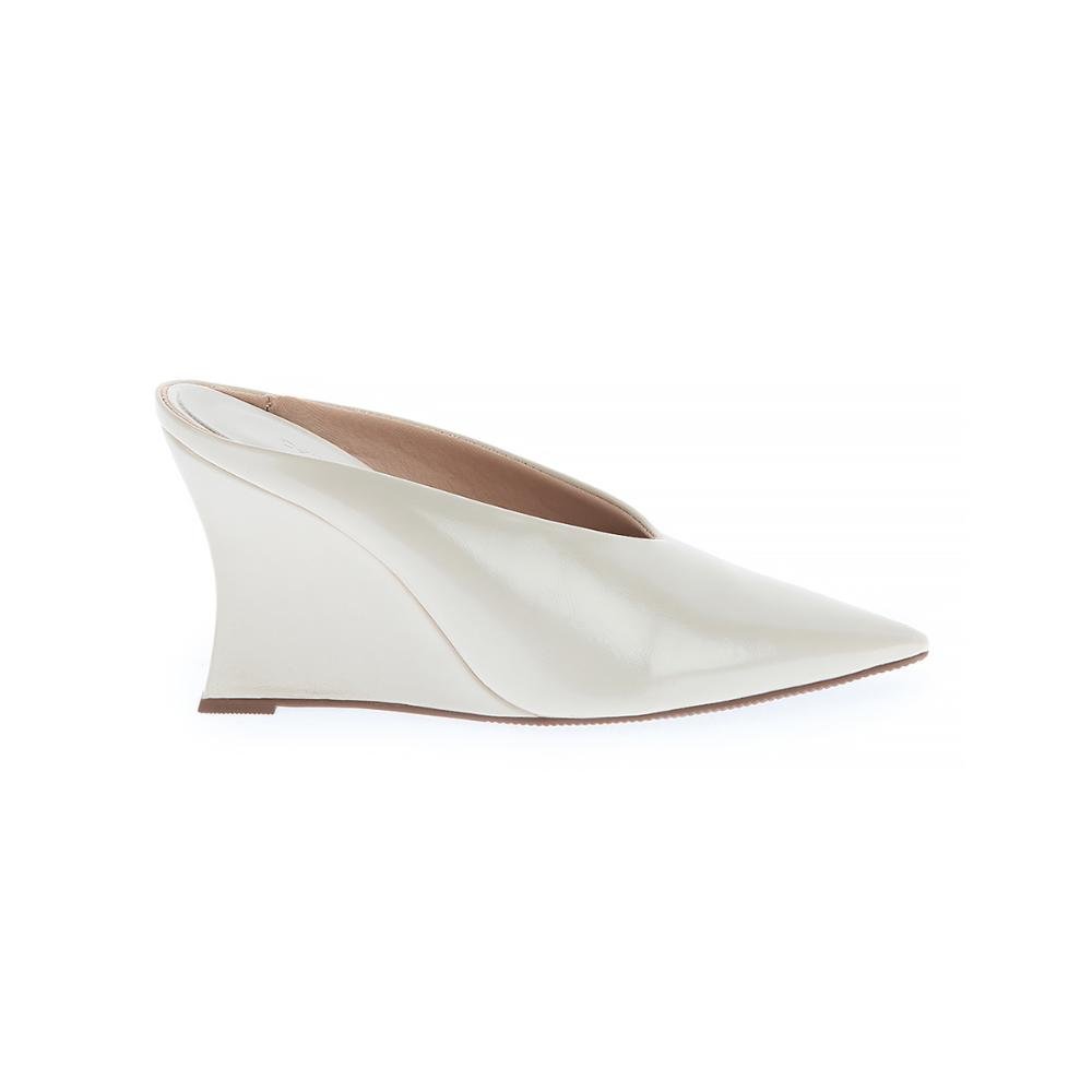 Olivia - Mule Anabela Bico Fino Off White