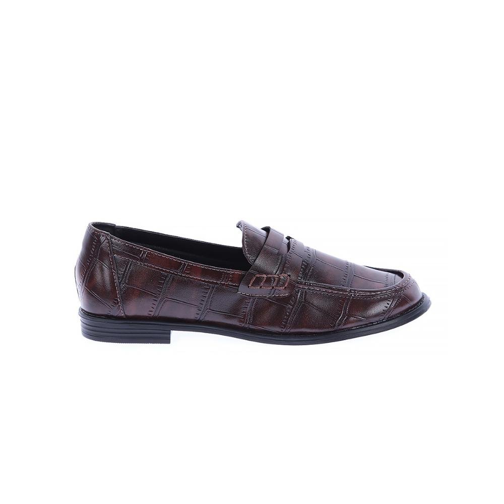 Charlotte - Mocassim Feminino Croco Marrom