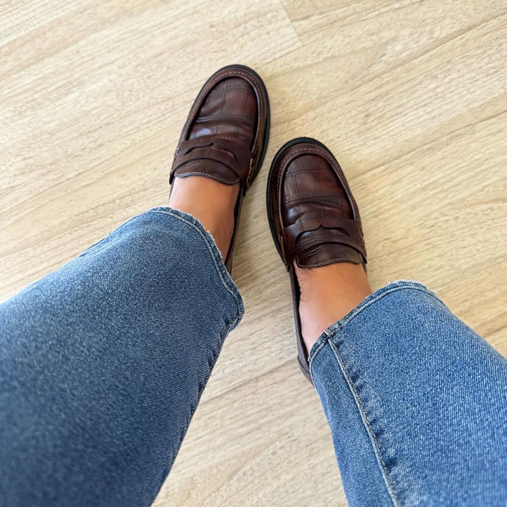 Charlotte - Mocassim Feminino Croco Marrom Marrom 4