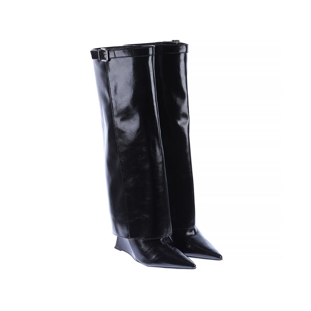 Faby - Bota Feminina 2 em 1 Salto Alto Preta Preto 2