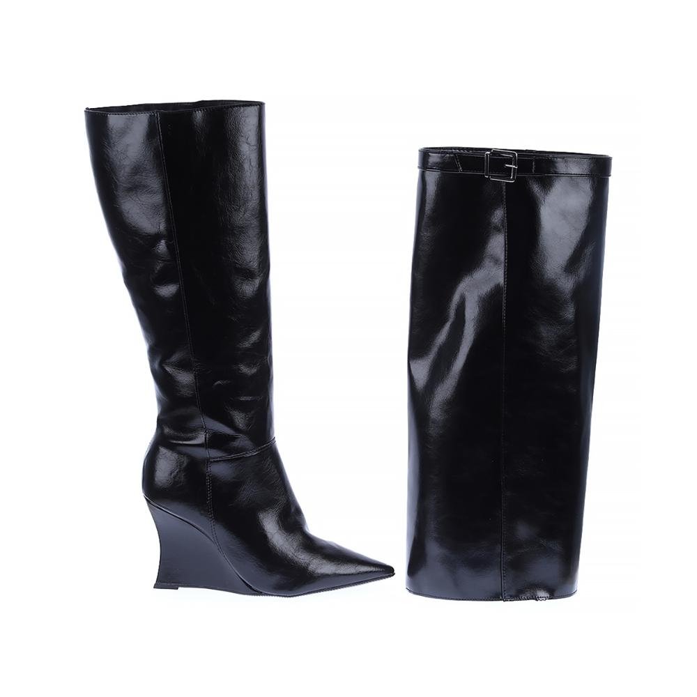 Faby - Bota Feminina 2 em 1 Salto Alto Preta Preto 3