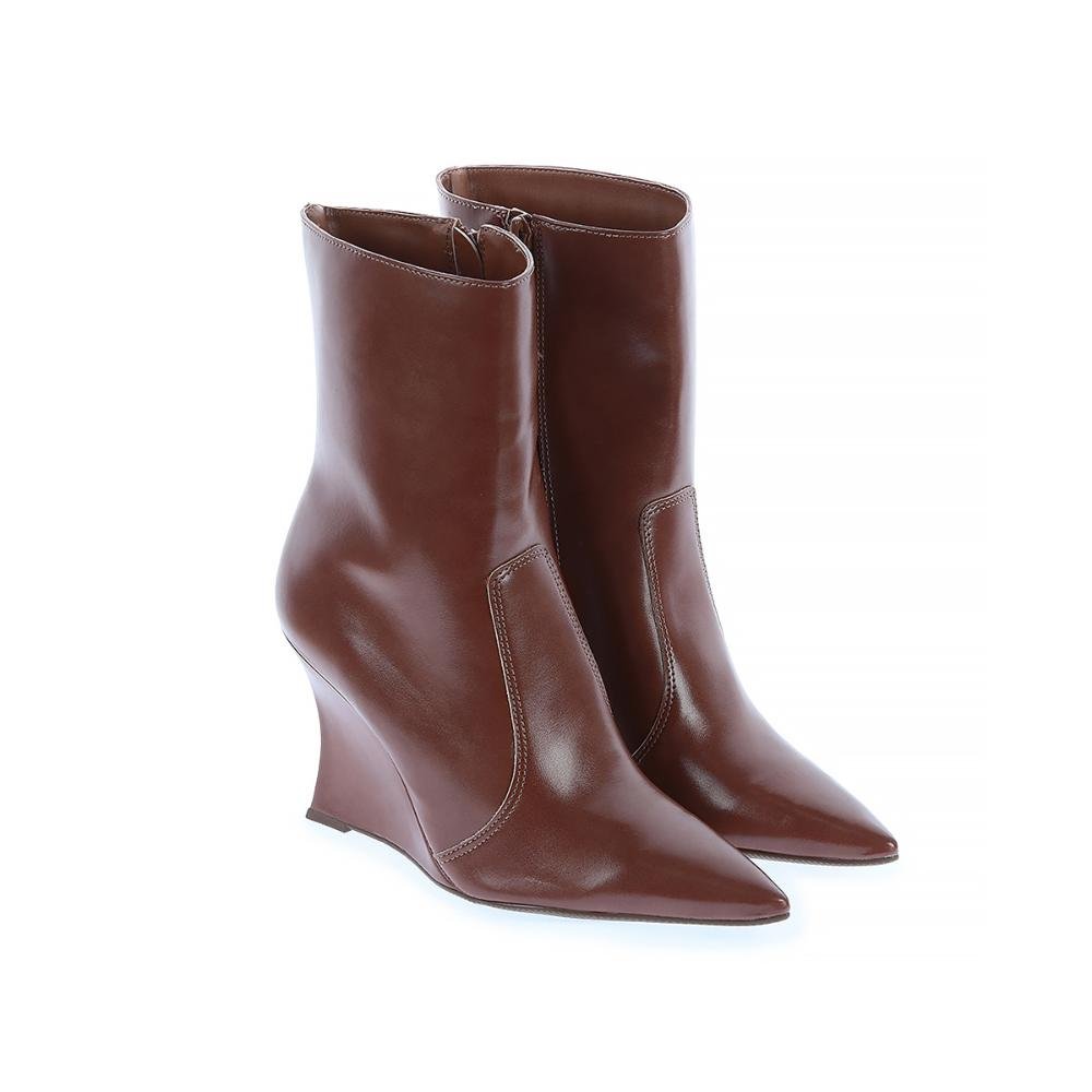 Stella - Bota Feminina Salto Anabela Caramelo Marrom 2