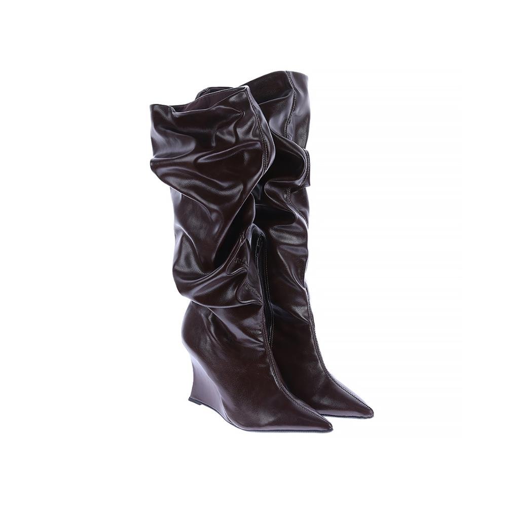 Jasmine - Bota Feminina Slouchy Cano Alto Café Marrom 2