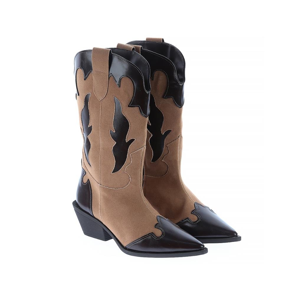 Michelle - Bota Feminina Country Camurça Capuccino Marrom 2