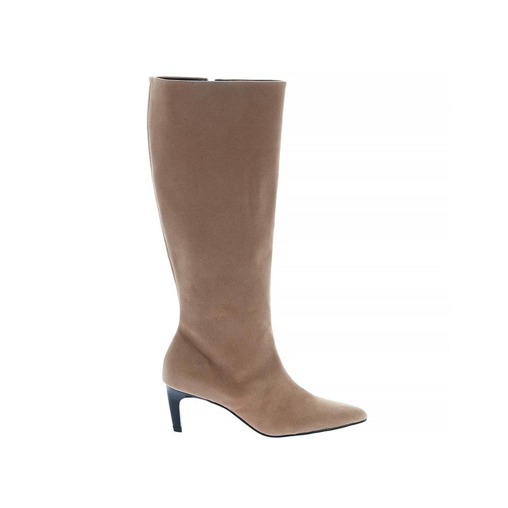 Darlene - Bota Feminina Cano Alto Salto Fino Bege
