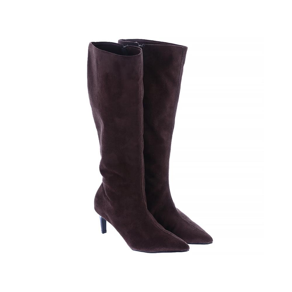 Darlene - Bota Feminina Cano Alto Salto Fino Café Marrom 2