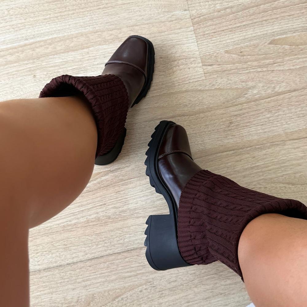 Betina - Bota Meia Tratorada Marrom Marrom 7