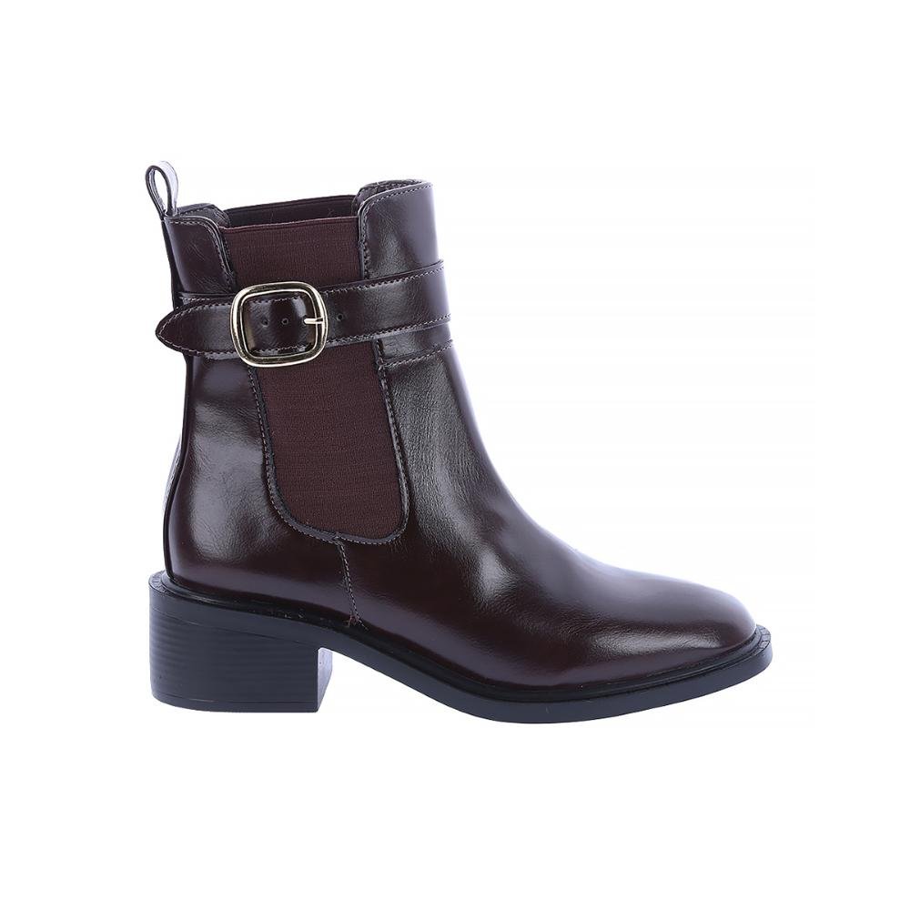 Jade - Bota Chelsea Feminina Marrom com Fivela