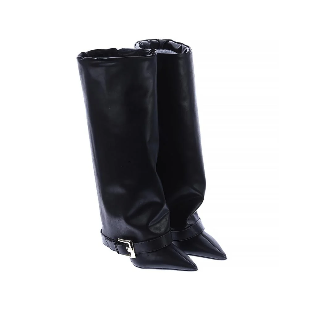 Erika - Bota Feminina Cano Alto Preta Capa Removível 2 em 1 Preto 3
