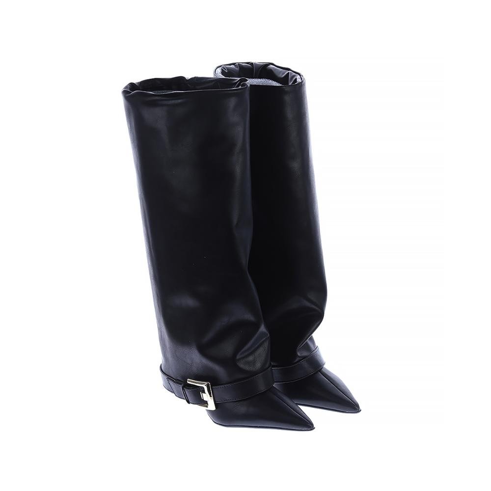 Erika - Bota Feminina Cano Alto Preta Capa Removível 2 em 1 Preto 3