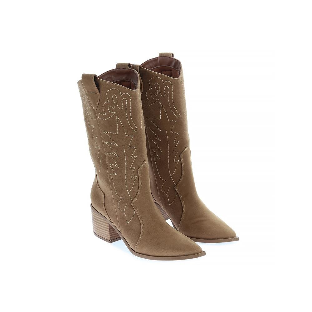 Georgia - Bota Country Western Salto Bloco Bege Bege 2
