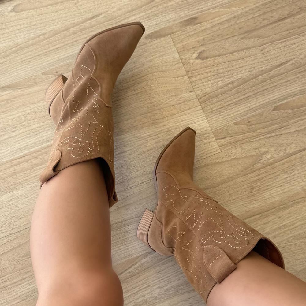 Georgia - Bota Country Western Salto Bloco Bege Bege 4