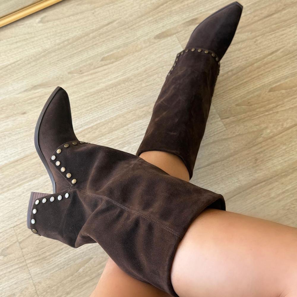 Larissa - Bota Country Western Capa com Tachas Marrom Marrom 3