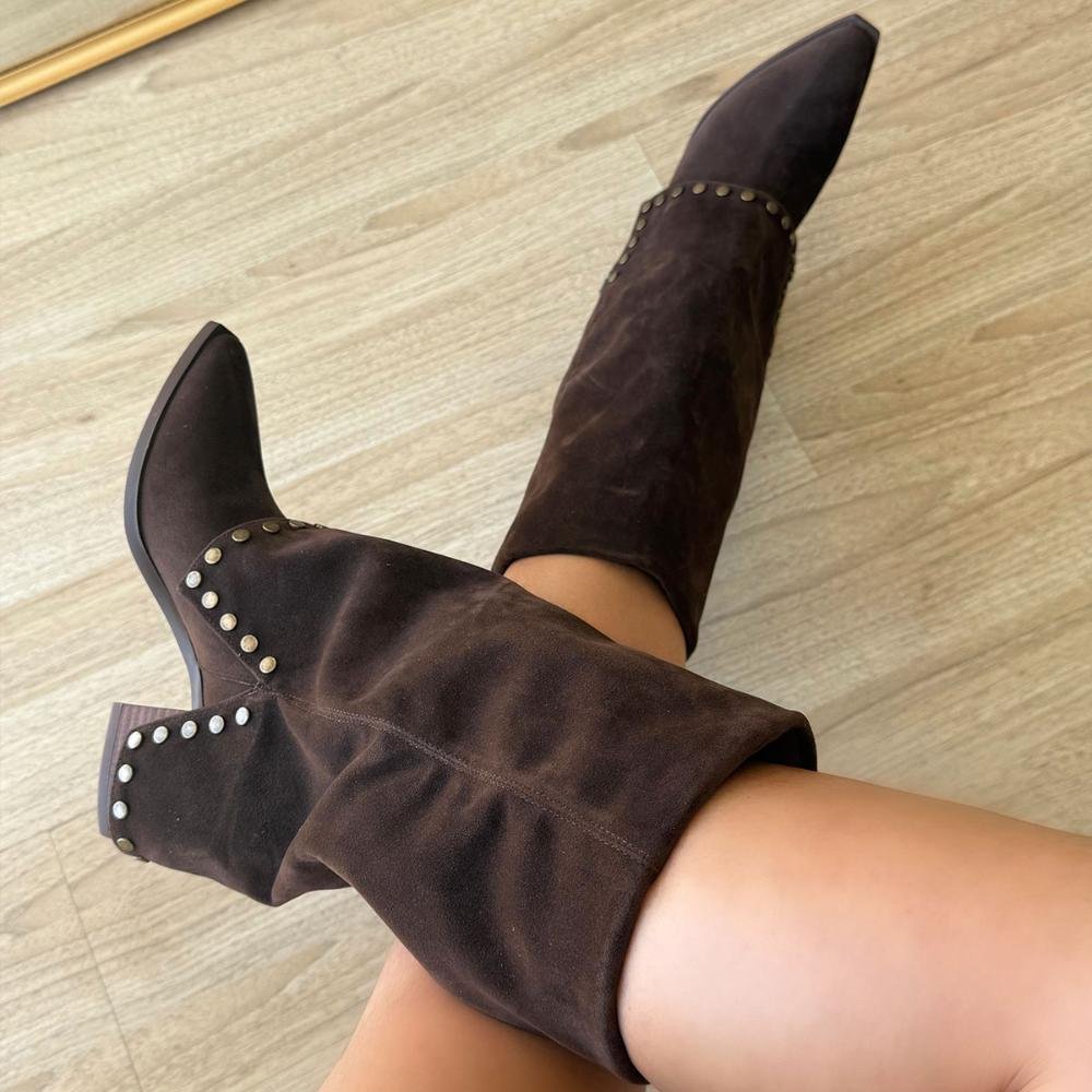 Larissa - Bota Country Western Capa com Tachas Marrom Marrom 5