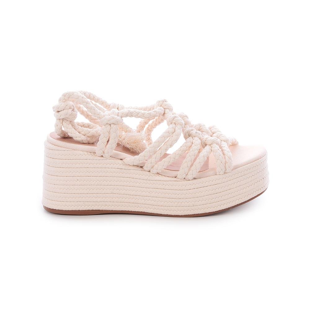 Sandália Plataforma de Cordas Brooke Off White