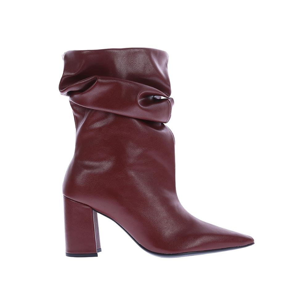 Rebeca - Bota Feminina Slouchy Salto Bloco Marrom