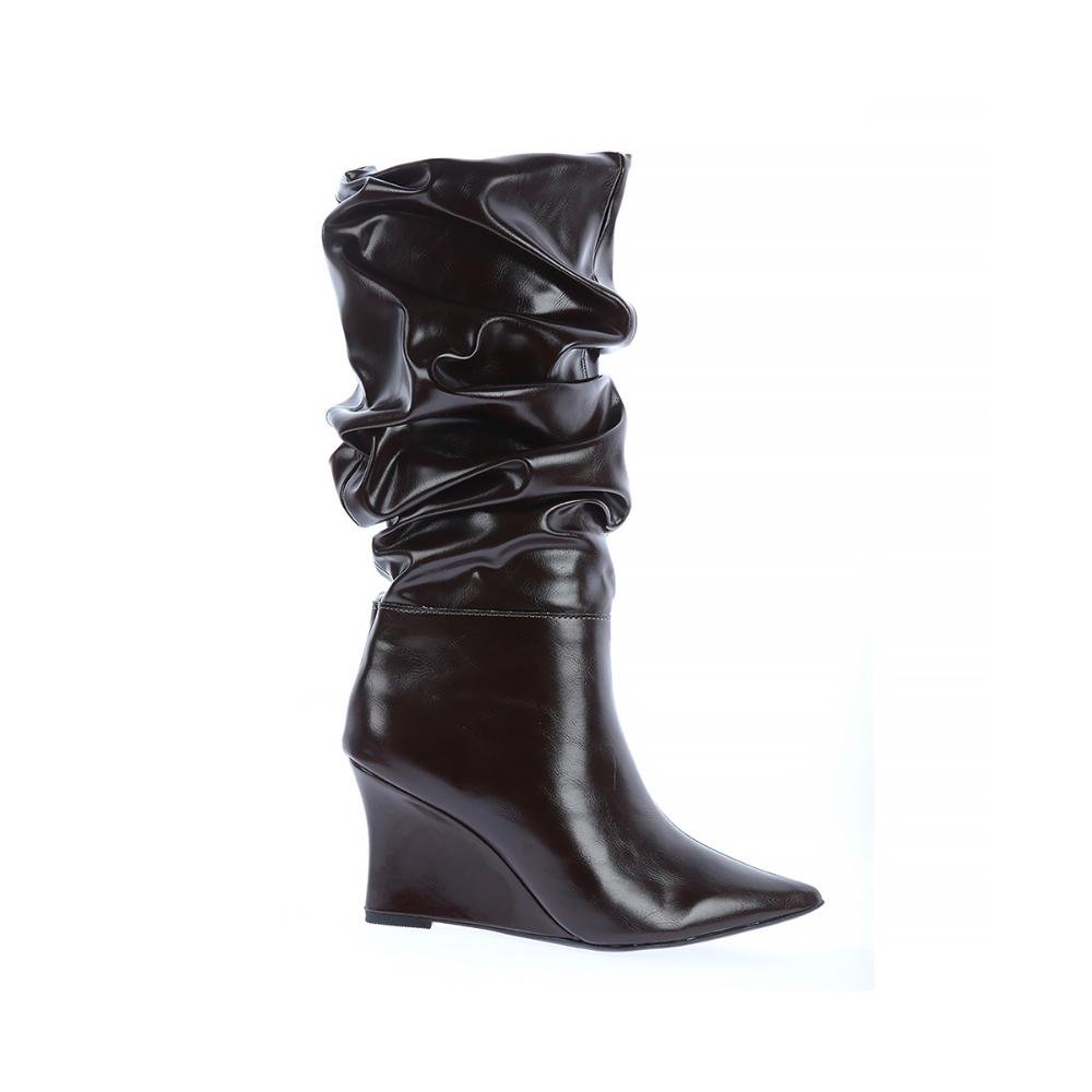 Caterina - Bota Feminina Slouchy Cano Alto Marrom Marrom 1