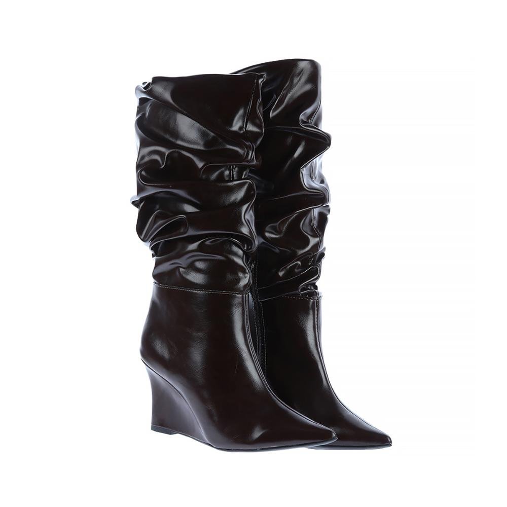 Caterina - Bota Feminina Slouchy Cano Alto Marrom Marrom 2
