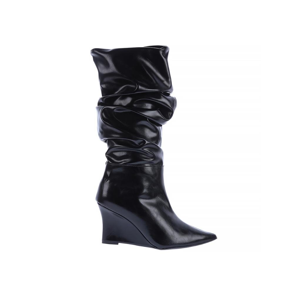 Caterina - Bota Feminina Slouchy Cano Alto Preta