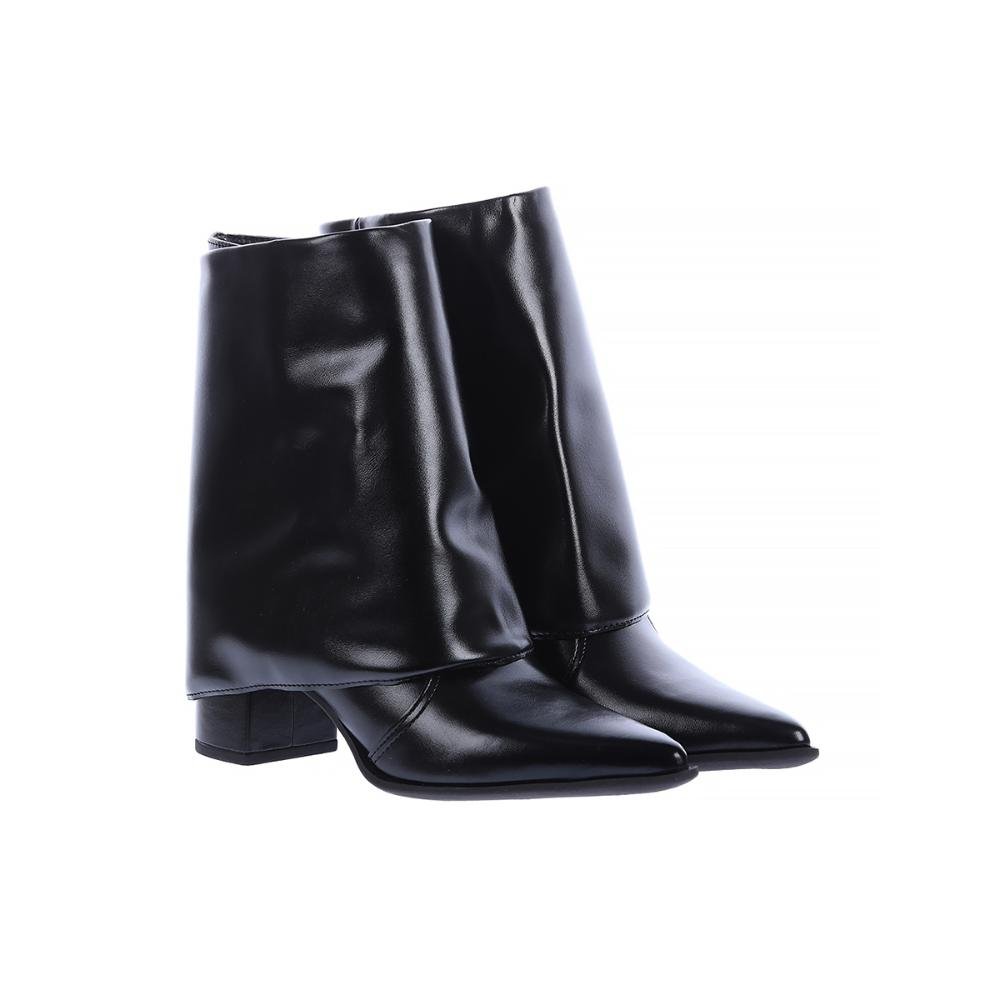 Nathalia - Bota Feminina 2 em 1 com Capa Removível Salto Bloco Preto 2