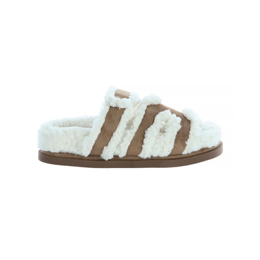 Karina - Papete Flatform com Pelos Bege