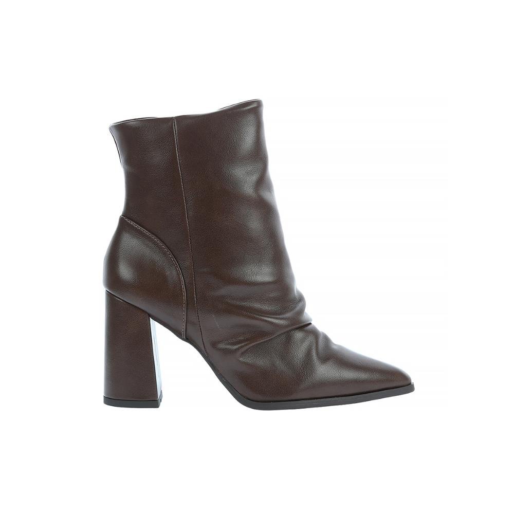Chloe - Bota Feminina Slouchy Marrom Salto Grosso Bico Fino