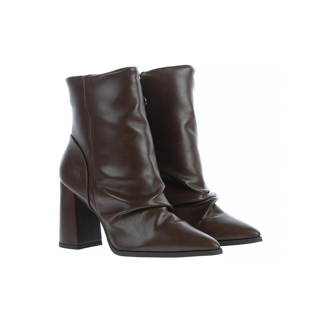 Chloe - Bota Feminina Slouchy Marrom Salto Grosso Bico Fino Marrom 2