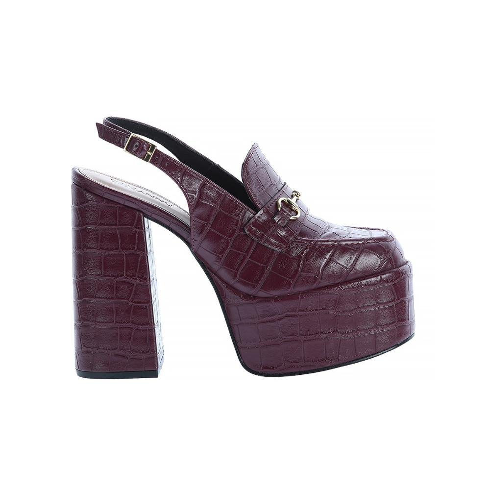 Sapato Slingback Salto Meia Pata Vicky Marsala
