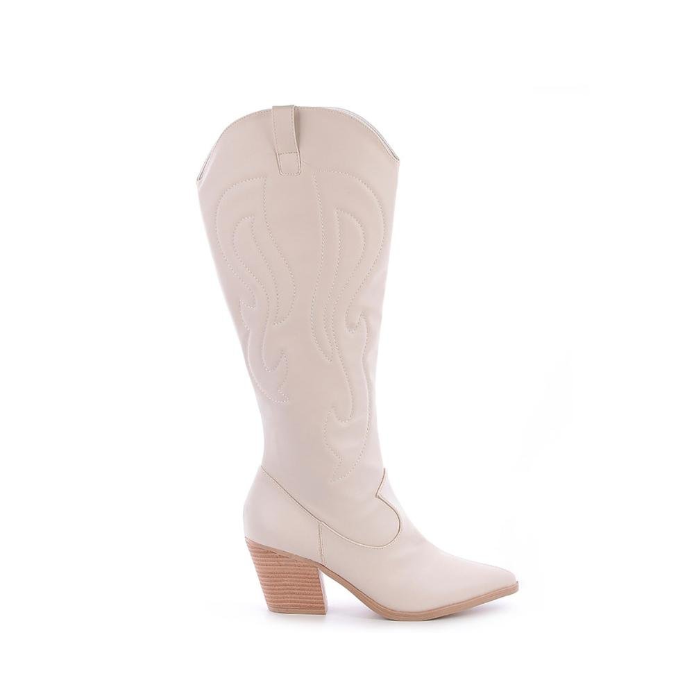 Bota Western Annika Off White Bege 1