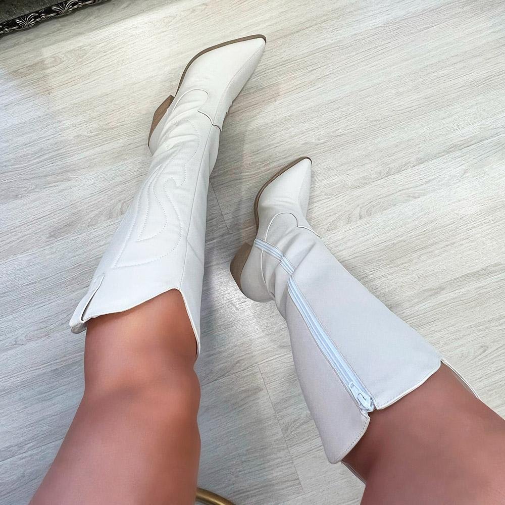 Bota Western Annika Off White Bege 4