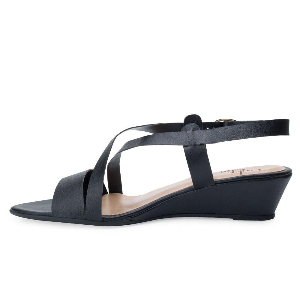 Sandália Anabela Lady Queen AM21-1171 Preto 2