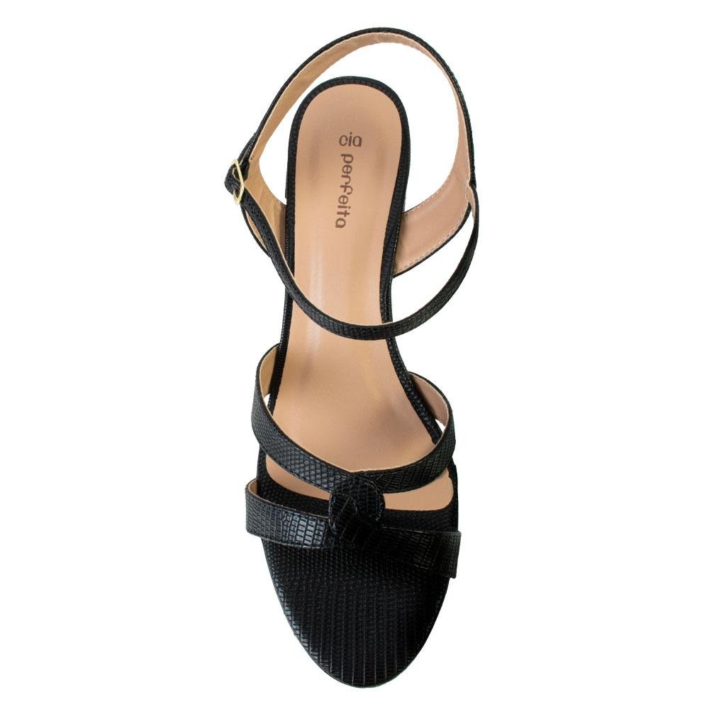 Sandália Cia Perfeita CP23-60225 Lizard Preto 4