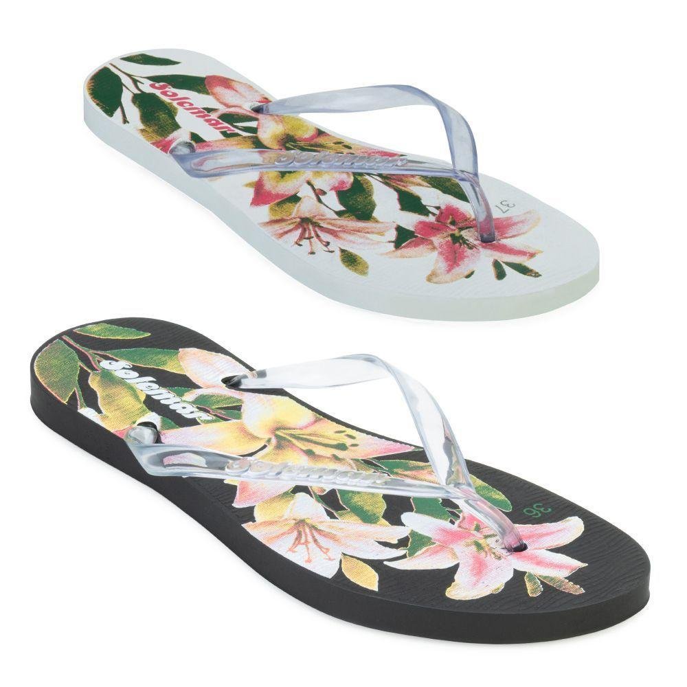 Chinelo Flor Solemar kit com 2 Multicores 1