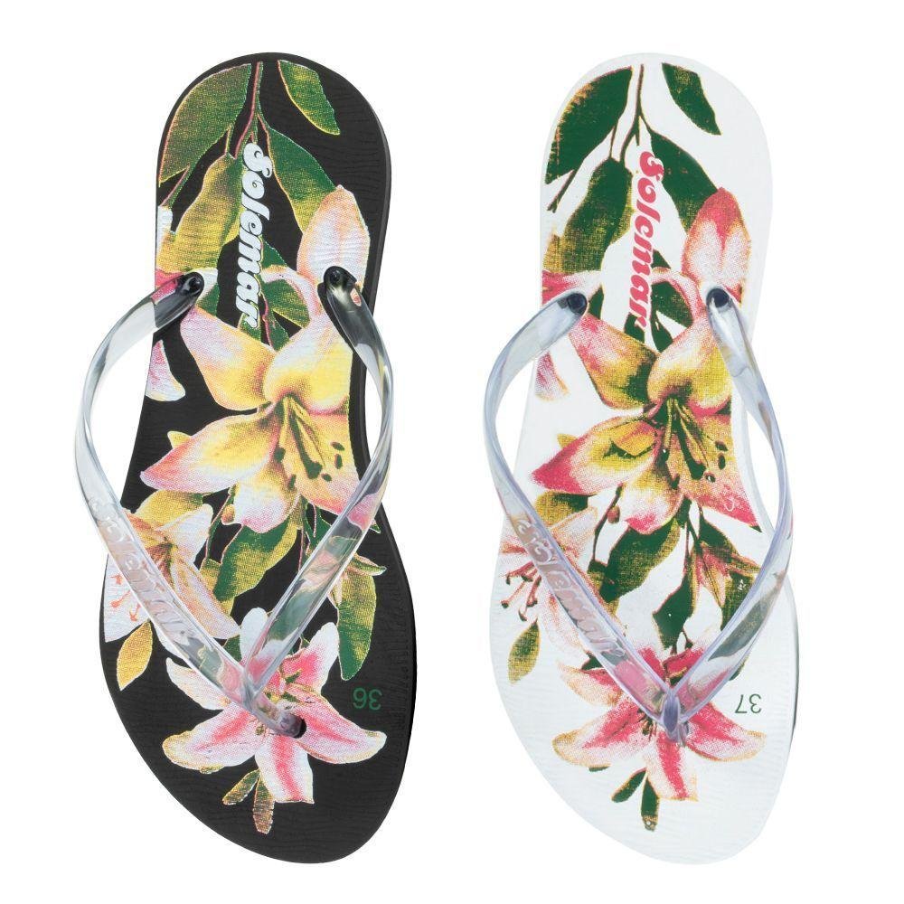 Chinelo Flor Solemar kit com 2 Multicores 4